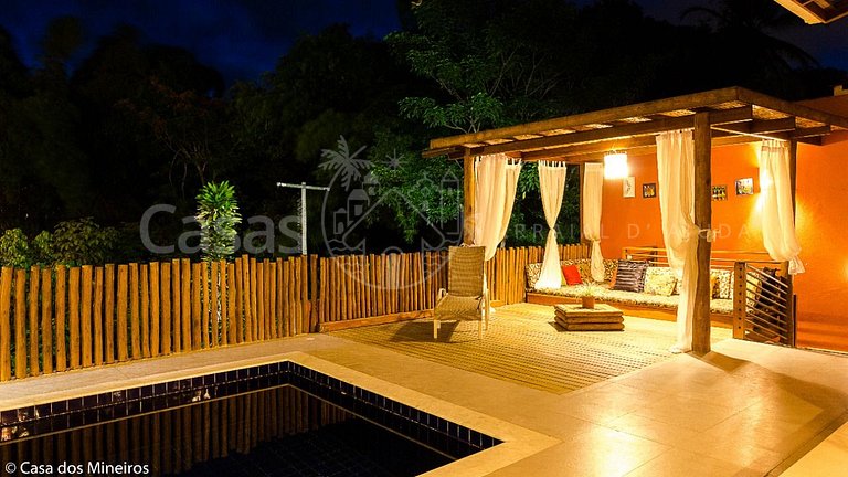 Casa Vermelha Área de lazer piscina exclusiva churrasqueira