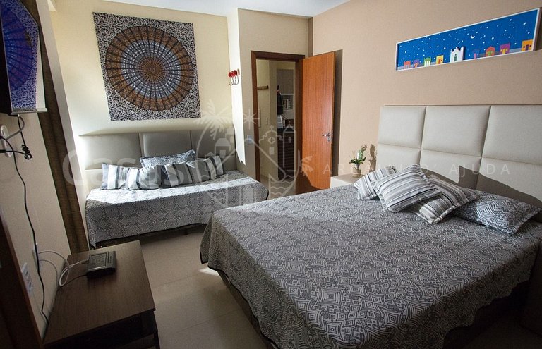 Flat Superior - Flat com dois quartos com piscina no centrin