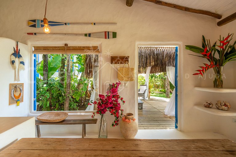 Casa Santorini - Praia do Espelho em frente ao mar